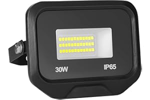 BAPRO 30W 3000LM Lumières Extérieures 6500K Projecteur LED Ultra Mince Spot LED Extérieur Projecteur LED Extérieur Blanc Froid Lampe Projecteur IP65 Etanche Câble 0.5M