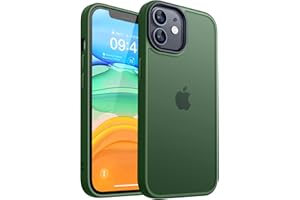 CANSHN Funda Mate para iPhone 11 [Bordes Cuadrados] Translúcido Duro Trasero a Prueba de Golpes Carcasa Protectora de Teléfono para iPhone 11 6.1 Pulgadas - Verde Oscuro