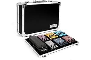 GHOSTFIRE Portable Guitar Effects Pedal Board Guitar Multi Effect Pedal Hard Case14x9.8x4.2in, with Pedal Mounting Tape Fastener, Sturdy Locking Aluminum, T Series T-EC6