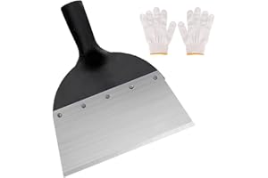 PCXWTLN Garden Shovel, 23CM Multi Functional Arc Design Garden Scraper with Working Gloves Cleaning Shovel Garden Tools for Patio Weed Moss Remover, Not Included Handle