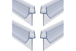 Flintronic Guarnizione Doccia Sottoporta 30cm, Perfetto per Porte in Vetro da 4-6mm, Guarnizione Box Doccia con Bordo in Gomma Extra Spesso, Prova di Perdite -per Tutti i Tipi di Doccia(4 Pezzi)