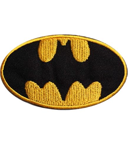 Batman Patch | Superhero Toppa da cucire / stirare con logo a pipistrello Supereroi Comics Fan | Distintivo Batmen per eroi uniforme, 120 x 50 mm