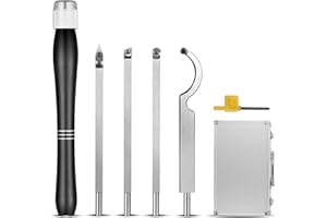 ENERHUB Outils de Tournage sur Bois, 4 Pièces Forme de Diamant en Carbure/Rond/Carré Tête de Couteau, Têtes de Coupe Rapidement Remplaçables, Adapté aux Amateurs de Travail du Bois (Noir)