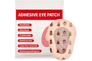 AndicAge Kinder-Augenklappen mit Cartoon-Motiv, selbstklebend, für Mädchen und Jungen, Amblyopie, Kreuzauge, Rosa, 60 Stück