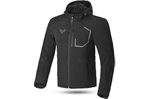 MCW Gear Black Hooded Motorcycle Jacket Introduced Waterproof Urban Vector Soft Shell Motorbike Hoodie with CE Level 2 Armors Zip Clouser
