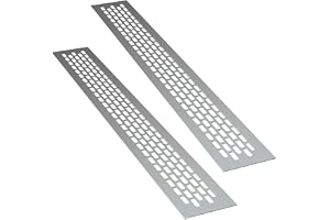 sossai® ventilationsgaller i aluminium - Alucratis (2 stycke) | Rektangulär - mått: 80 x 6 cm