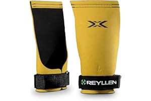 Reyllen® Series 2 BumbleBee X Gymnastic Grips, Fingerless Hand Grips Strengthener for Crossfit, Weightlifting, Powerlifting, Athletes Palm Protection Hand Guards, Unisex Fitness Workout Equipment