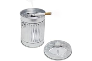 ‎BALVI Balvi Aschenbecher Garbage In Form eines Mülleimers Mit Deckel Verzinktes Metall 13 cm
