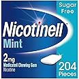 Nicotinell Nicotine Gum, Quit Smoking Aid, Mint Flavour, 2 mg, 204 Pieces