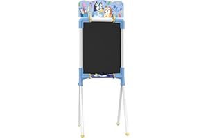 ‎CHICOS Chicos - Bluey-Tafel für Kinder | 2-in-1-Maltafel für Kinder | Inklusive Kreide, Radiergummi und mehr als 12 Zubehörteilen | Maße: 37 x 32,5 x 98 cm | Ab 3 Jahren (53053)