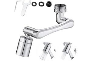 FUFRE Wasserhahn Verlängerung, 1440° Drehbarer Multifunktionaler Verlängerungshahn Mit Zwei Sprühmodi, Universal Wasserhahn Aufsatz Spritzfilterhahn, Für Küche und Bad