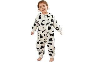 XQ&XG Sacco Nanna con piedini, Bambini Sacco Nanna con gambe 2.0 TOG, Flanella Sacco a pelo a maniche lunghe, Mucca, 90