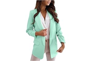 FARTEY Lässiger Blazer für Damen, langärmelig, Arbeit, Büro, Blazer, locker, leicht, Sommer, offene Vorderseite, Anzugjacken, Outfit