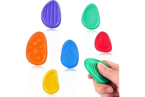 CJQRL 6 Stück Handschmeichler, Stressabbau Worry Stone, Autismus Hilfsmittel, Fidget Toys Set, Autismus Hilfsmittel, 6 Farben, für Erwachsene Kinder und Schüler Stressabbau Spielzeug(2)