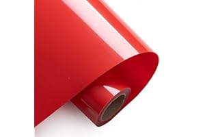 Foeska Heat Transfer Vinyl Bundle 12" x 5' Feet Rolls,HTV for Silhouette Cameo Easy to Cut & Weed, DIY Heat Press Design for T-Shirt, Clothes, Hats and Other Textiles Red