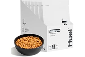Huel Hot & Savoury Meal Packs, Pasta Bolognese, 7 Meals, Plant-Based Protein Meal with 25g Protein, 26 Vitamins & Minerals, Vegan, Nutritionally Balanced, High-Protein Ready Meals
