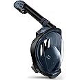 Greatever G2 Full Face Snorkel Mask with Latest Dry Top System,Foldable 180 Degree Panoramic View Snorkeling Mask with Camera Mount,Safe Breathing,Anti-Leak&Anti-Fog,for Kids&Adult