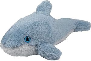 DELUXE BASE EcoBuddiez - Delfin Deluxebase. Mini pluszowa zabawka wykonana z plastikowych butelek z recyklingu. Śliczne ekologiczne pluszowe zwierzę w kształcie dla małych dzieci.