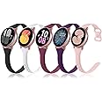 5 Pack Slim Bands Compatible with Samsung Galaxy Watch 4 40mm 44mm/Galaxy Watch 4 Classic/Galaxy Watch 5 (Pro)/Galaxy Active 2/Galaxy Watch 3 41mm/Galaxy Watch Active 40mm, 20mm Soft Silicone Replacement Strap for Women Men
