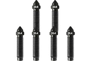 Nssnlur Lot de 6 buses en carbone Centauri pour Elegoo, 4 x 0,4 mm, 2 buses de 0,6 mm en acier trempé, pour imprimante 3D Elegoo Centauri Carbon