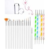 Fontenay Jel Tırnak Nail Art Tırnaks&uuml;sleme Makyaj I&ccedil;in Boyama Fır&ccedil;a Seti French Stamper Dotkalem Set Pembe