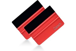 Zanch Spatola Professionale con Feltro, Spatola per pellicole per Car Wrapping, Pellicola per vetri, Pellicole protettive, Pellicola vetri Auto (Rosso)