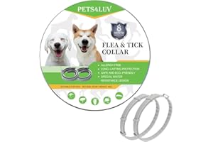 Pets4Luv Collier Anti-puces pour Chien, Colliers naturels Contre Les puces et Les tiques pour Chiens, 8 Mois de Protection, Taille Unique pour Tous Les Chiens, Design réglable et étanche, 2 pièces