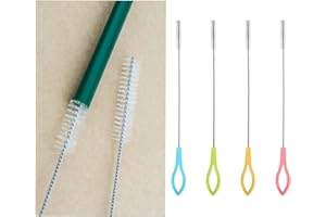SIQIAN Water Bottle Straw Cleaning Brush, 4 PCS Drinking Straw Brushes for Cleaning Long Thin Cleaning Brush Glasses Straw Cleaner Brush Set for Water Cups, Test Tubes