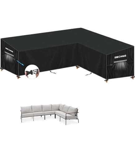 Zettum Outdoor Loungesofa Afdekking 600D Oxford PU, V-vorm, 265 x 265 cm, Waterdichte Hoekbank