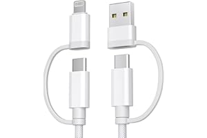 Basesailor Ladekabel für iPhone 17 Pro Max,Multi USB C Charging Cable 1M,4 in 1 Typ C Kabel,USBC Universal Schnellladekabel mit USBA/Lightning Adapter für Apple 16 15 14 13 12 Xr Xs Plus Mini,iPad Air