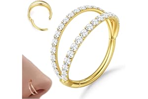 Diamday Piercing Nez Anneaux CZ Piercing Oreille 316L Acier Chirurgical Anneau Nez Piercing Septum Helix Anneau Or Argent Tragus Conch Daith Rook Cartilage Boucle D'oreille Lèvre Anneaux 18G/20G