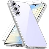 CONSTRAIN - Samsung ile uyumlu Galaxy S25 Fe Kılıf Kamera &Ccedil;ıkıntılı Korumalı Yumuşak Şeffaf Silikon + 9H Ekran Koruyucu Cam