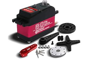 YUNIQUE GREEN-CLEAN-POWER YUNIQUE FRANCE Servomoteur numérique DS5180 7,4 V 80 kg avec moteur servo avec cames 18T pour camion robotisé Modèle Baja Car 1/10 (180 degrés)