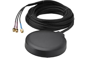 Superbat Antenna MIMO 4G LTE GPS Magnetica per Auto con Cavo RG174 5m Doppio Connettore SMA Ideale per Gateway IoT Industriali, Router Mobili e Sistemi di Monitoraggio Remoto