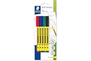 STAEDTLER Noris - Handwriting Pen - 5 Assorted Colours - Pack of 5, 307-S BK5