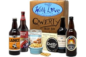 Premium British Real Ale Happy Birthday Gift Hamper - 4x500ml Independent Traditional Ales with Snack & Craft Beer Tasting Guide by QWERTY Beer Box - Birthday Gift for Men, Ale Beer Gifts for Men