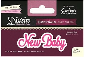 Crafter's Companion Diesire-Essentials Only Words-New Baby, Metal, 6.3 x 9.7 x 0.1 cm