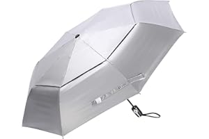 G4Free UPF 50+ UV-Schutz Reiseschirm 42/46 Inch Winddicht Silberbeschichtung Sonnenblockierender Regenschirm