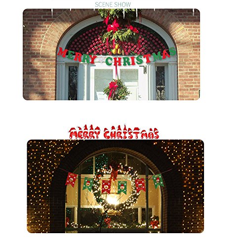 Christmas Banners Hanging Tree Elk Stockings Flags Merry Christmas