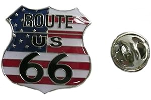 AW-COLLECTION Anstecker Pin Button Metall US Route 66 Flagge USA