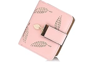 SRXWO Portefeuille pour Femme, Petit Porte Monnaie Cuir Pliable avec Titulaire de la Carte de crédit Cash ID, zippé avec des Cadeaux à glissière pour Fille (Pink)