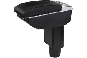 ‎YJYWZH YJYWZH Armrest Compatible with Fiat 500 Centre Console Storage Box Rotatable with Drink Holder Double Layer Retrofit Parts
