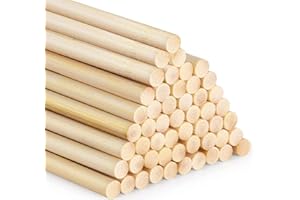 SPEACOUR 50 Stück Holzstäbchen Natürlicher Holzstab Holzstäbchen zum Basteln 10mm Rundhölzer Bastelhölzer unbehandeltes Bambusholz Holzstab für Holzarbeit, Dekoration, Heimwerker, DIY Handwerk