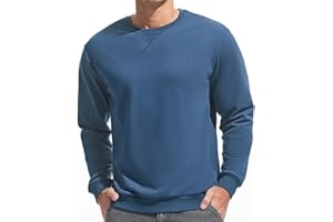 VEIISAR Herren Sweatshirt mit Rundhalsausschnitt Männer Basic Pullover Langarmshirts Freizeit Sport Shirt