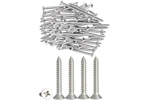 100pcs Qrity M4 x 30mm Stainless Steel Self Tapping Screws Phillips Flat Head Srews DIY Woodworking Screws (100PCS M4 x 30mm)