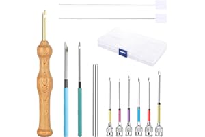 GXWCYI 12 StüCk Punch Needle Set, Stickerei Punch Nadel Werkzeug Set, Sticknadeln, Stanznadel Set, Sticken ZubehöR, Leiter