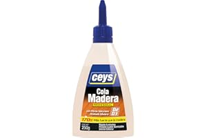 Ceys - Cola Madera Profesional - Adhesivo Carpintería Rápido y Resistente al Agua - Formato Biberón - Ideal para Muebles, Puertas y Bricolaje - 250g
