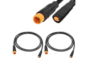 VISSQH 2 PCS Ebike 2 Pin Waterproof Extension Cable Connector e-bikes male and female Plug Wire,2 pin cable connector,for electric bike light,Throttle,Ebrake