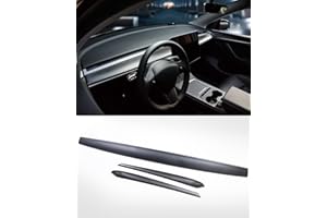 ‎KKTR-CAR KKTR-CAR Tesla Model 3 Model Y Dash Wrap Armaturenbrett Türverkleidung, Zubehör für Innenverkleidungskit aus Karbonfaser (Echtes Carbon - Matt)