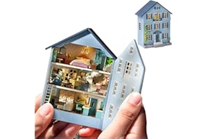 ELPHNUTSEY Puppenhaus DIY Miniatur-Holzmöbel-Set, Mini-Puppenhaus mit LED, Maßstab 1:24, kreatives Holzhandwerk, Spielzeug für Erwachsene, Freunde, Liebhaber, Geburtstagsgeschenk (MoLan House)